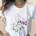 thumbnail image 6 of Ruimatai Summer Women Shirt Women's Fashion Floral Print Female Round Neck Loose T-Shirt, 6 of 9