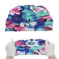 thumbnail image 5 of Unique Bargains 1 Pc Breathable Ink Style Swimming Cap Blue Pink, 5 of 6