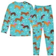 thumbnail image 2 of joogoo Cute Dachshund Dog Pajamas Set Long Sleeve Soft Cotton Sleepwear 2 Piece 18M, 2 of 7