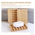 thumbnail image 2 of DRAFIDEEP Self Draining Soap Holder Bamboo Simple Design 1Set 5.11X3.54X0.59in, 2 of 6