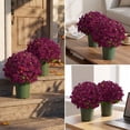 thumbnail image 3 of 10 Bundles 21 Heads Artificial Fall Flowers Faux Mums Fake Flowers Floral Arrangement for Indoor Outdoors Garden Home Wedding Thanksgiving Decor, 3 of 7