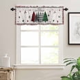 thumbnail image 7 of Merry Christmas Kitchen Curtains and Valances Set, Green Black Xmas Tree Red Floral Border Rod Pocket Window Valance 18 Inch Window Curtain Panels for Living Room Bedroom Laundry, 27.5x36in, 3 Pieces, 7 of 7