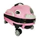 thumbnail image 5 of Maleta de viaje de 20 ",Equipaje rígido,Carrito portátil resistente con diseño de automóvil con ruedas para niños, niñas y niños Rosa, 5 of 9