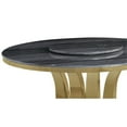 thumbnail image 4 of 5pc. Dining Set with Gray Marble Table and Gray Velvet Chairs, 4 of 5