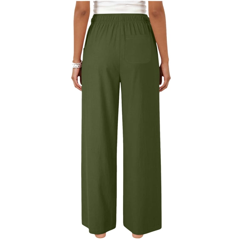 Linen Cotton Casual Pants For Women Travel Ready Home Lounge 