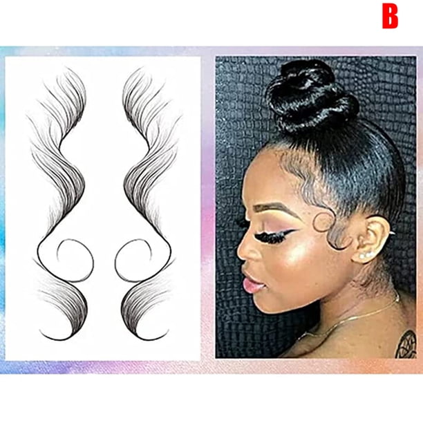 5pcs Temporary Tattoo Baby Hair Tattoo Stickers Salon DIY Hairstyling