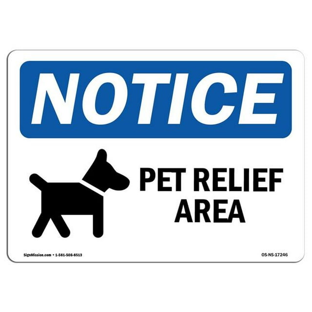 SignMission OS-NS-A-1824-L-17246 Panneau de Signalisation OSHA 18 x 24 Po - Zone de Secours pour Animaux de Compagnie
