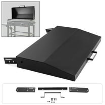 Kojem 28" Hinged Lid Griddle Cover for 28 inch Blackstone Griddle with Rear Grease Collection Black Steel