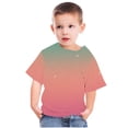 thumbnail image 3 of Summer 2025 Gradient Color Tee Shirts for Children 3-14 Years Short Sleeve Round Neck Casual T Shirts Soft Comfy TopsMulticolor,11-12 Years, 3 of 5