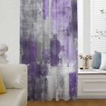 thumbnail image 6 of Purple Grey Sheer Curtains 96 Inches Long, Modern Oil Painted Abstract Art Aesthetics Light Filering Curtains, Privacy Drapes Simi Floor to Veiling Curtain for Living Room Large Window Treatment, 6 of 9