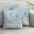 thumbnail image 3 of Shiartex  Winter Throw Pillow Cushion Cover, Vector Snow Landscape with Blooming Flowers Dotted Background, Decorative Square Pillow Case, Brown Blue, 3 of 5