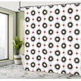 thumbnail image 4 of Ambesonne Retro Shower Curtain, Star-Like Motifs Pattern Art, 69"Wx75"L, Dark Brown White and Burgundy, 4 of 4