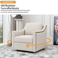 thumbnail image 4 of Aukfa 31.1"W Modern Swivel Accent Chair Armchair Reading Chair Single Sofa for Living Room, Beige, 4 of 8