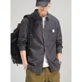 thumbnail image 5 of Camisa de hombre negra con bolsillo, camisas a rayas para hombre, cosas baratas, elegantes, estilo coreano, cuello regular, tops Xxl, ropa social normal, 5 of 5