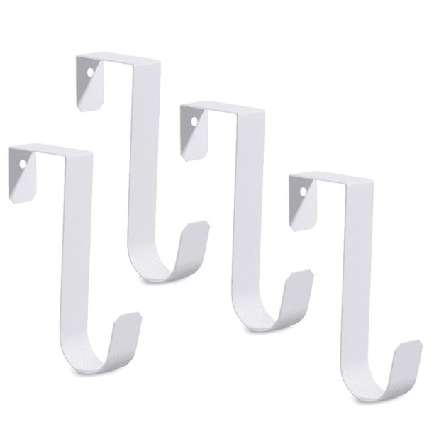 4-Pack Strong Metal Single Door Hooks - Hang Towels, Clothes & More - Holds Up to 10 Lbs - 4 Color Options!