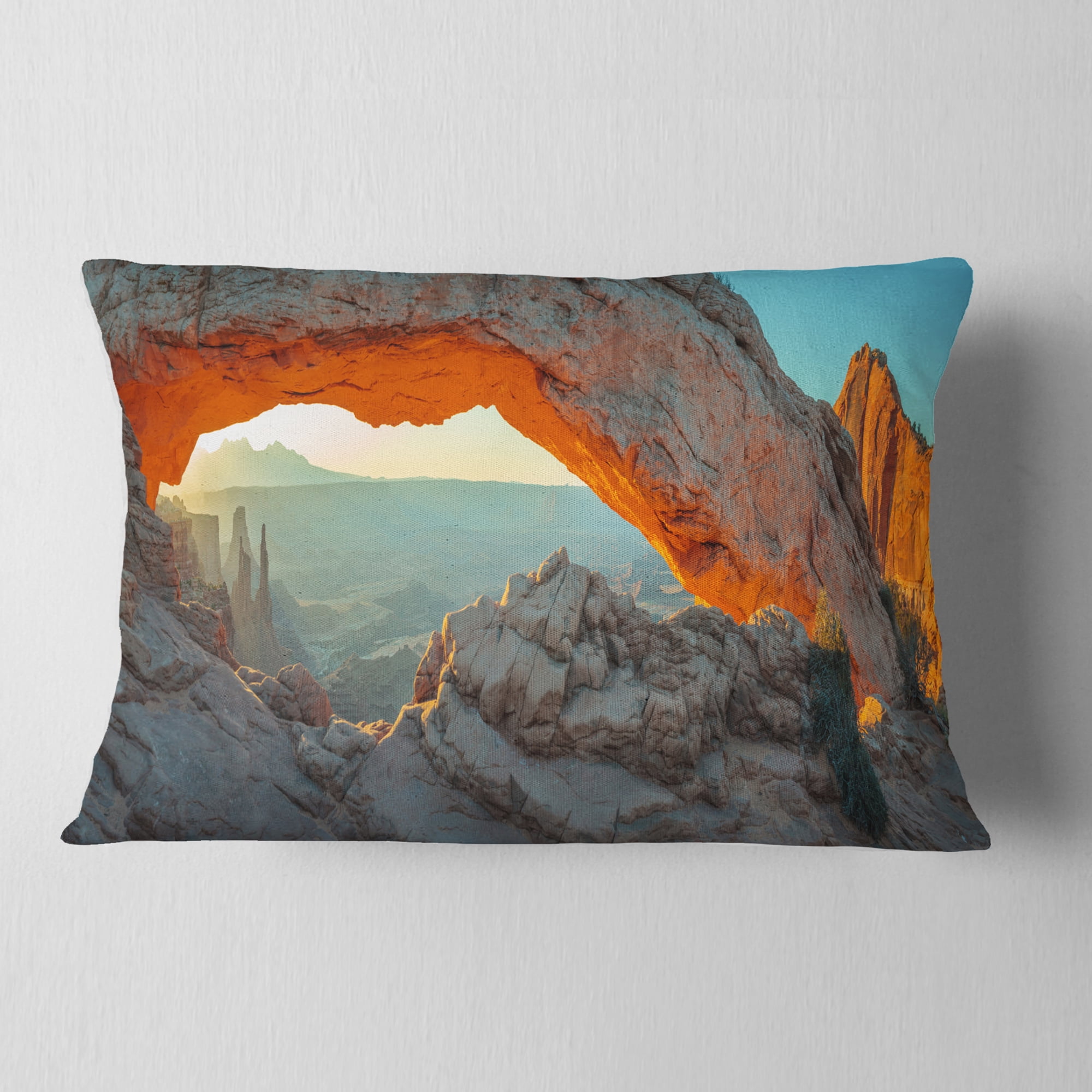 Designart 12" x 20" Multi-color Polyester Throw Pillow