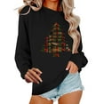 thumbnail image 2 of Xdegoge Women Christmas Sweatshirt Crew Neck Long Sleeve Tops Xmas Tree Graphic Shirts Funny Gnome Shirts for Women Women Glitter Top, Black 2XL, 2 of 6