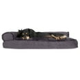 thumbnail image 2 of FurHaven | Plush & Velvet Deluxe L-Chaise Lounge Pillow Sofa-Style Pet Bed for Dogs & Cats, Platinum Gray, Medium, 2 of 8