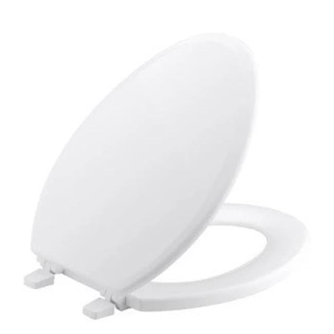 Toilet Seat Elongated by Aqua Plumb Durable Color Matched Hinges White All Hardware Included Fits all Manufacturers/’ Elongated Toilet Bowls. Durable Coated Premium Paint