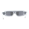 thumbnail image 3 of Retro Shield Narrow Rectangle Flat Top Plastic Sunglasses Silver Mirror, 3 of 4