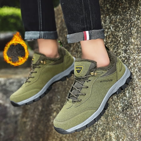 

Men s Warm Fleece Comfortable Hiking Shoes Breathable Non-slip Ankle Boots Men s Footwear