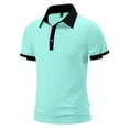 thumbnail image 1 of Men's Loose Fit 3D Digital Solid Color Short Sleeve Polo Shirt - Stylish and Comfortable, 1 of 4