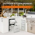 thumbnail image 2 of Outdoor Kitchen Drawers with Paper Towel Holder, 13" W x 20.5" H x 23" D Double BBQ Access Drawers, Stainless Steel Flush Mountfor BBQ Island, 2 of 7