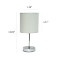 thumbnail image 3 of Simple Designs 11.81" 2-Pack Basic Chrome Mini Table Lamp Set with Fabric Shades, Slate Gray, 3 of 9