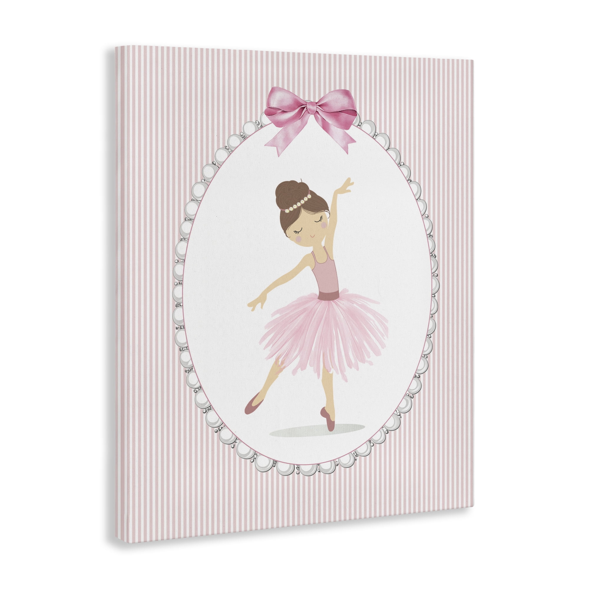 Stupell Industries Delicate Dance on Stripes Canvas Wall Art, design by Christine Simpson Art