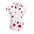 thumbnail image 2 of Blusas de Manga Corta para las Mujeres Casual Cómodo Estampado Cuello en V, Top Ligero para Uso Diario, Fiesta Y Todas las Estaciones, 2 of 6