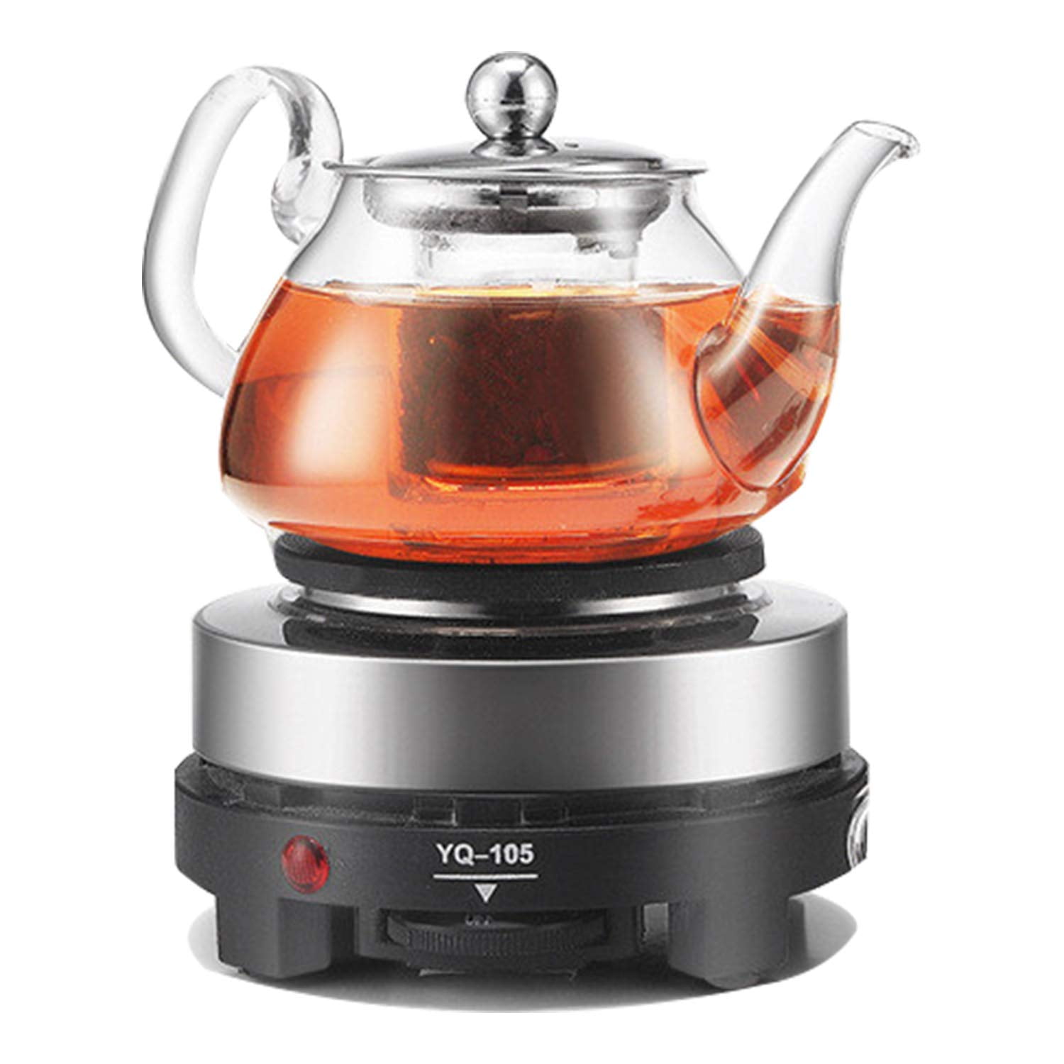 Small Hot Plate Mini Hot Plate, 500W Hot Plate Electric Single Burner Mini Portable Stove Cooktop Coffee Heater Cooking Water Heat Adjustable Temperature for Camping Kitchen Moka Pot 110V