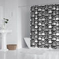 thumbnail image 2 of Black White Skull Stack Pattern Shower Curtain 72"x72" ,Bathroom Decorative Shower Curtains Set with 12 Hooks,Modern Waterproof Washable Shower Curtain, 2 of 6