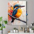thumbnail image 4 of Qisvanset 12x16 Inch Framed Canvas Wall Art South Africa Malachite Kingfisher Elegant Bird Home Office Wall Art, 4 of 8