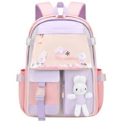 Lvelia School Backpacks for Girls, Large Capacity Fashion School Bag for Kids Teens,Cute Lightweight Waterproof Student Bookbags Gifts,Pink