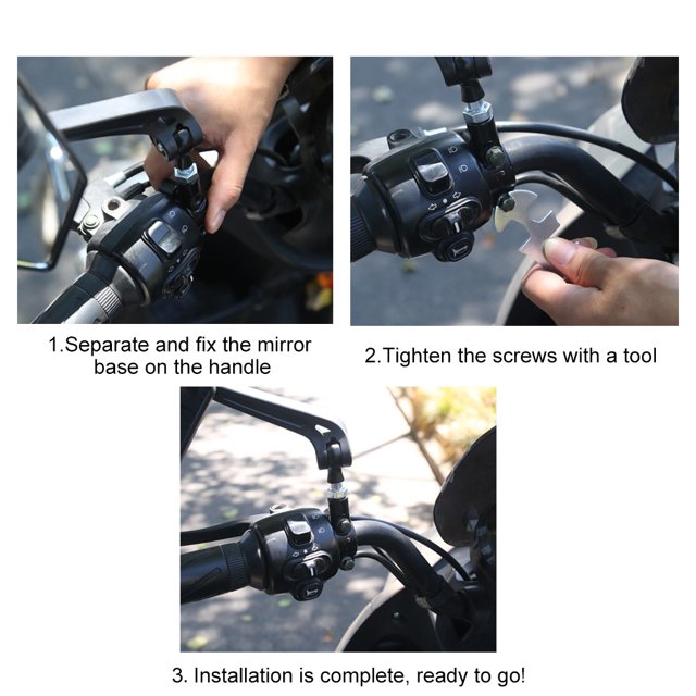 1 par de espejos para bicicleta, espejo de seguridad ajustable para bicicleta, equipo de ciclismo de amplia gama Likrtyny Accesorios para bicicletas