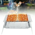 thumbnail image 4 of 3Pcs/Set Stainless Steel Portable Folding Barbecue Grill BBQ Grilling Rack Tray Clip Set, 4 of 5