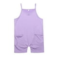 thumbnail image 4 of EnJoCho Girls Spaghetti Strap Jumpsuit, Sleeveless Pocket Shorts Romper, Lightweight Summer Casual Dress for Kids, 4 of 8