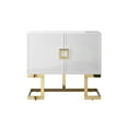 thumbnail image 4 of Posh Living Maleia 2-Doors Oak Veneer Wood Accent Chest in White/Gold, 4 of 11