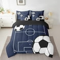 thumbnail image 3 of Feelyou Cartoon Rugby Sport Twin Bedding Sets 7-Piece, Football Soccer Lover Bedding Comforter Set, Teens Kids Boys Girls Reversible Sheet Sets, Microfiber Bedroom Decor, 3 of 9