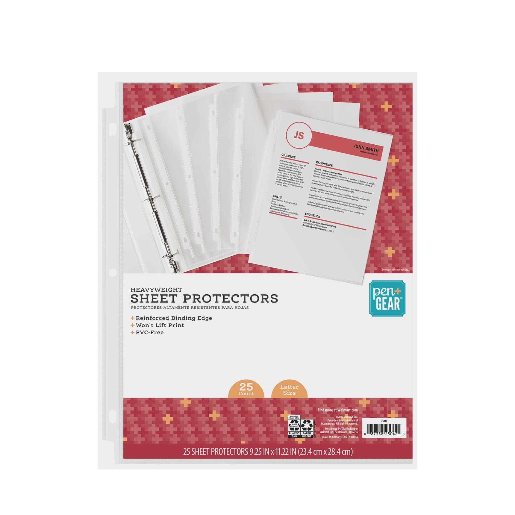 Pen+Gear Heavy-Weight Sheet Protectors 25 Sheets, Regular