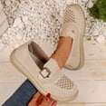 thumbnail image 2 of Wensltd Women Loafers Wide Width Round Toe Flats for Spring Daily Walking Solid Color Beige, 2 of 9