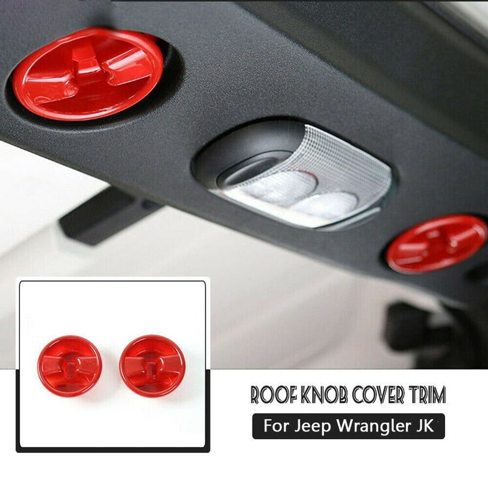 Roof Top Mounting Knob Cover Trim For 2007-2018 Jeep Wrangler JK Accessories  Red 