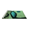 thumbnail image 2 of Ahgly Company Machine Washable Indoor Round Abstract Turquoise Blue Modern Area Rugs, 3' Round, 2 of 4