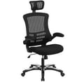 thumbnail image 3 of BizChair High-Back Black Mesh Swivel Ergonomic Executive Office Chair with Flip-Up Arms and Adjustable Headrest, BIFMA Certified, 3 of 14