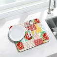 thumbnail image 3 of Rubber Dish Drying Mat for Kitchen Counter Large Boho Flowers Washable Quick Home Coffee Pad Fit Under Sink,Bar,Utensils 16x18in, 3 of 5