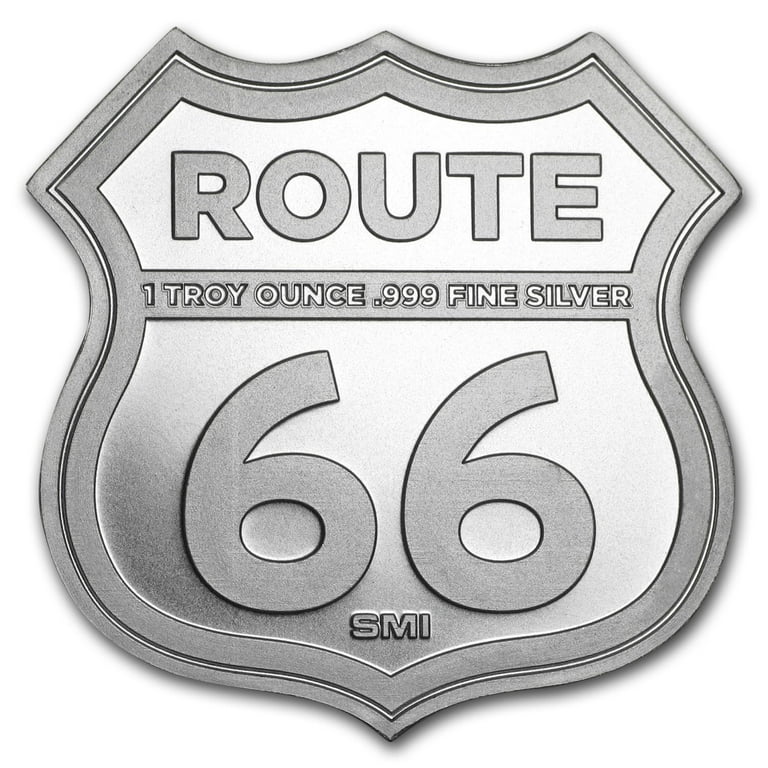 1 oz Silver - Icons of Route 66 Shield (Oklahoma Round Barn