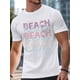 thumbnail image 3 of Camisetas de manga corta con degradado rosa para hombre, camisetas de cuello redondo con temática de vacaciones de verano., 3 of 8