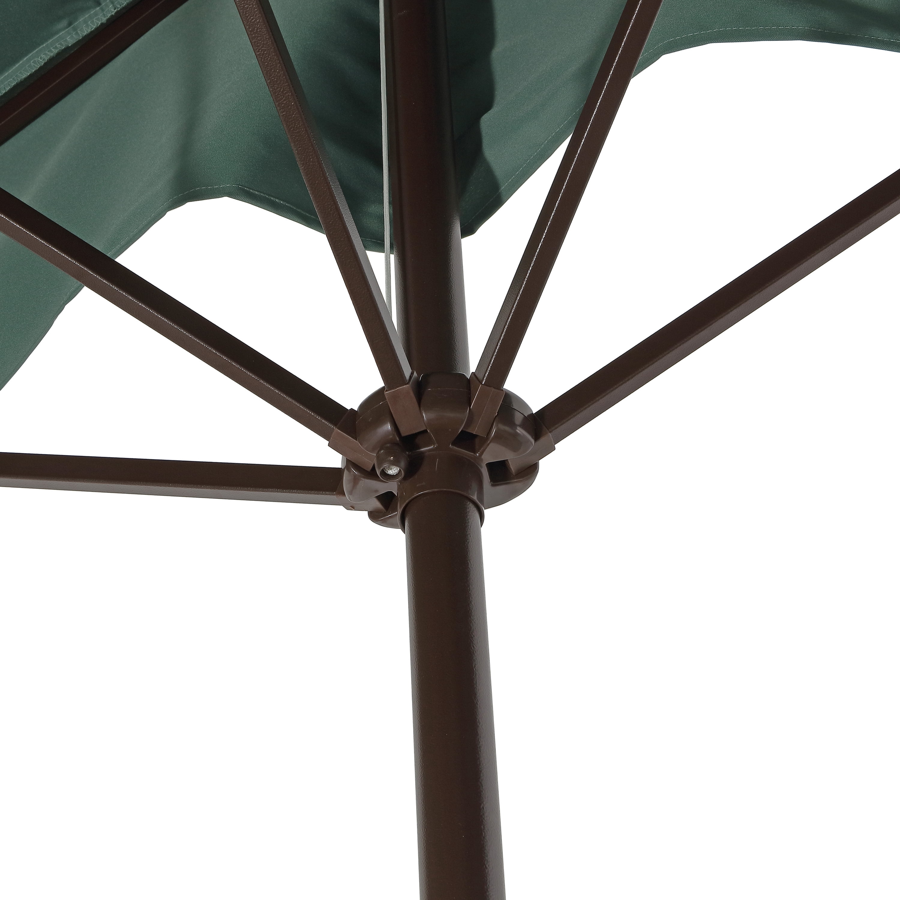JONATHAN Y Sidney 9 ft. Half Market Patio Umbrella, Classic Mid-Century Rectangular with Crank, Wind Vent and UV Protection, Green/White