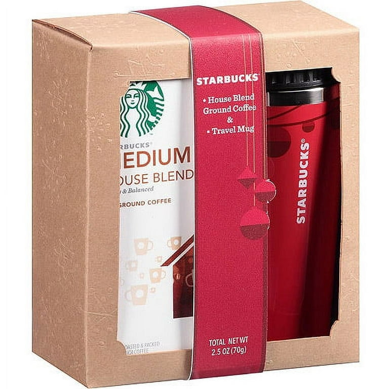 Starbucks Holiday Travel Mug with House Blend Coffee, 2 Piece 