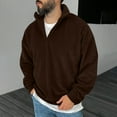 thumbnail image 1 of AherBiu Sweatshirts For Men Zip Up Pullovers Fleece Stand Collar Fashion Solid Color Casual Loose Sweatshirt, 1 of 5